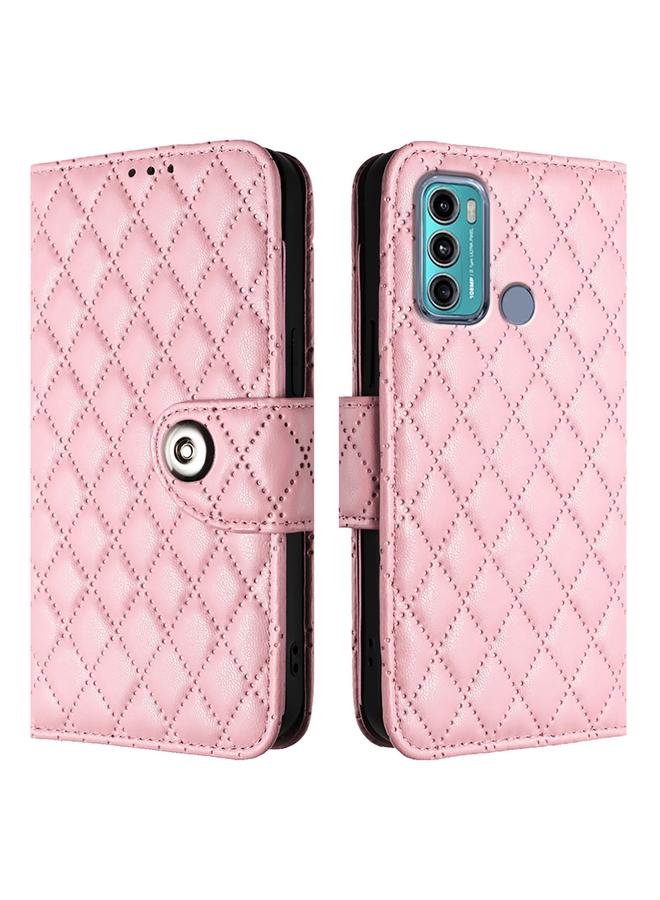 S-TOP Case For Motorola Moto G60 / G40 Fusion Rhombic Texture Flip Leather Phone Case with Lanyard - Image 2