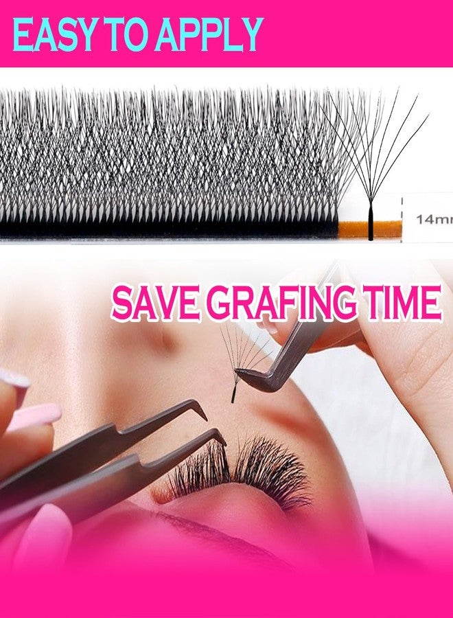 أريسون لاشز وصلات رموش جاهزة على شكل حرف W، رموش كثيفة سهلة التوزيع، رموش صناعية سوداء غير لامعة كثيفة جاهزة على شكل حرف W (0.07-D-8-15 مم) - Image 4