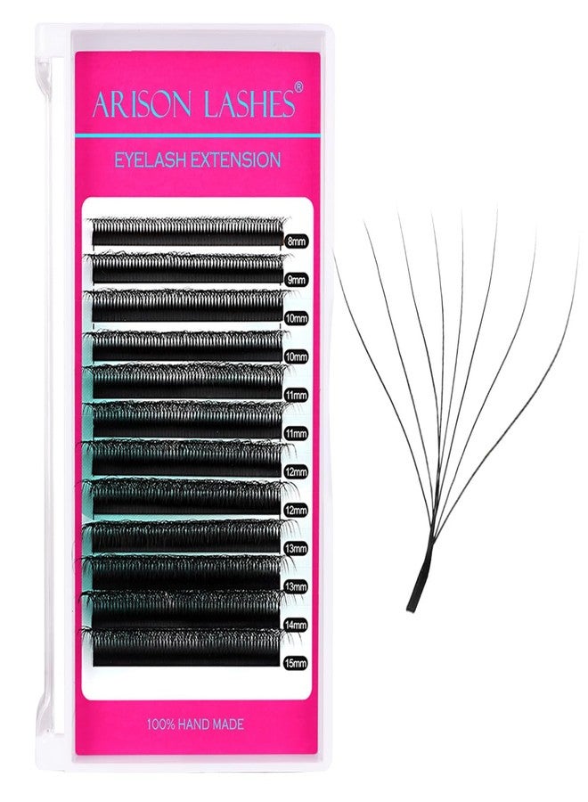 أريسون لاشز وصلات رموش جاهزة على شكل حرف W، رموش كثيفة سهلة التوزيع، رموش صناعية سوداء غير لامعة كثيفة جاهزة على شكل حرف W (0.07-D-8-15 مم) - Image 1