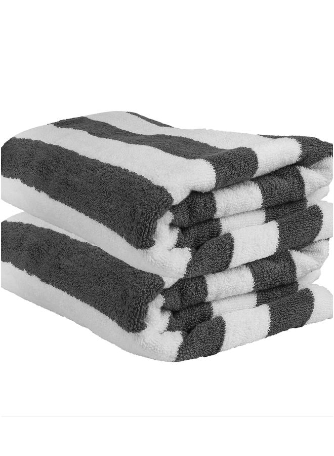 HOMESTAR 2-Pieces Oversized Beach Towels Extra Large 100% Cotton Summer Pool Cabana Stripe Highly Absorbent And Soft Towel - Image 1