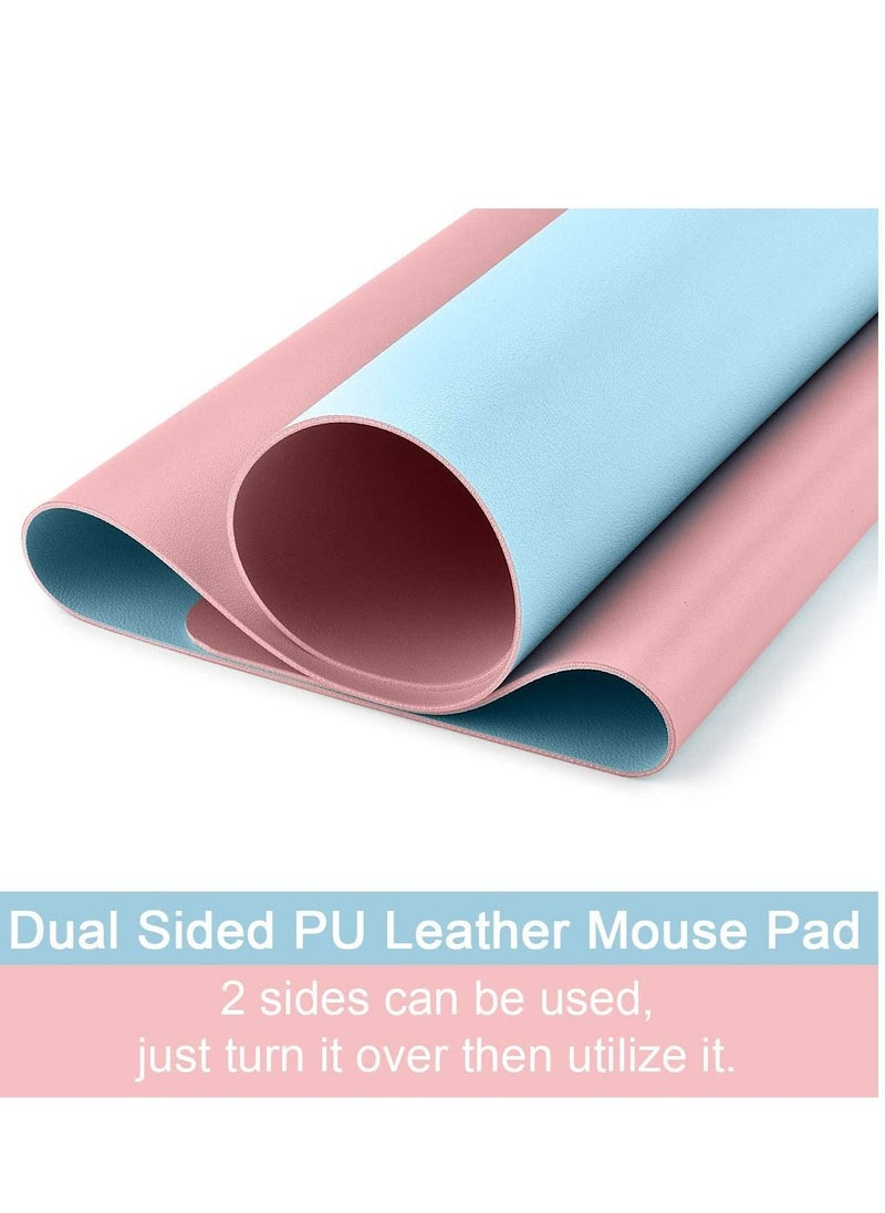 Generic Non Slip Pilates Fitness Exercise Mat Portable Dual Layers Yoga Mat Anti slip Yoga Pink and Blue 80x60Cm  - Image 4