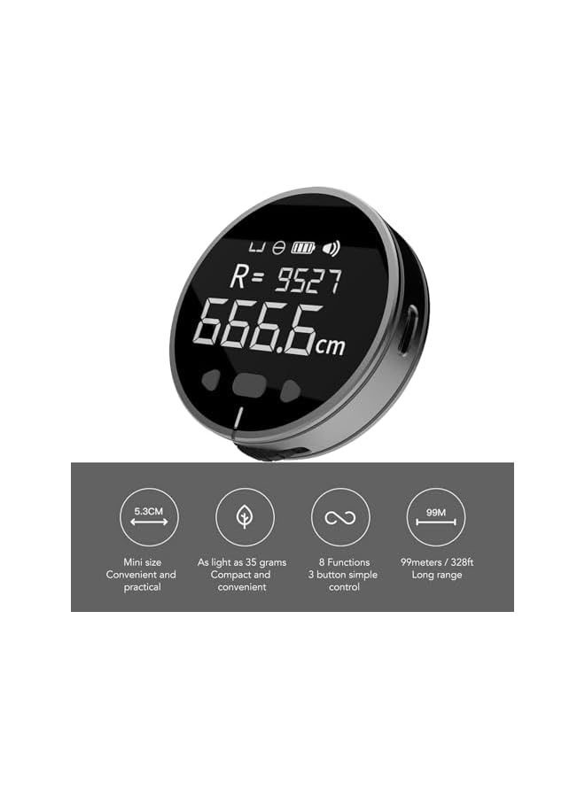 PROMASS promass 328FT Electronic Digital Tape Measure, Rechargeable Smart Long Distance Rolling Measuring Tool, Handheld Range Finder for Flat Curved Diameter Odd Shape, High Precision  - Image 3