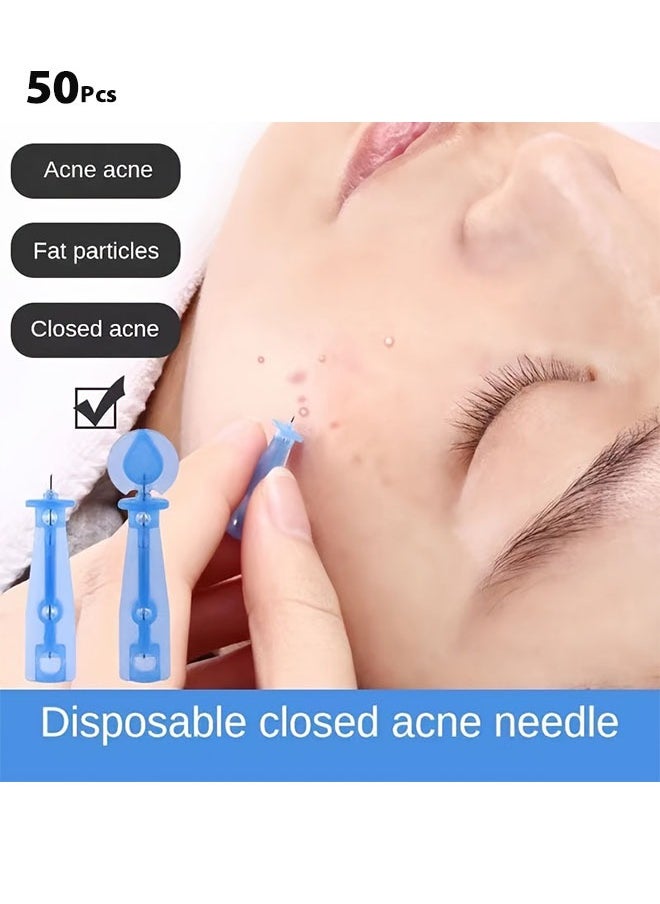Generic - 50-Piece Disposable Blackhead and Blemish Remover Tools for Acne, Whitehead, Comedone Removal,Pimple Popper Set for Salon and Home Use - Image 1