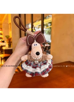 Generic Handdog Plaid Skirt Princess Dress Doll Pendant Bag Pendant Decorative Doll Source Factory-Color:Plaid White Edge Love Skirt Style-Height:Mobile Phone Back Clip Style (the Rope Is Randomly Matched)  - Image 4