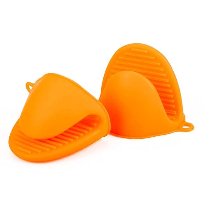 Silicone Oven Mitts Heat Resistant Kitchen Pot Holders 1 Pair Random Colour  - Image 4