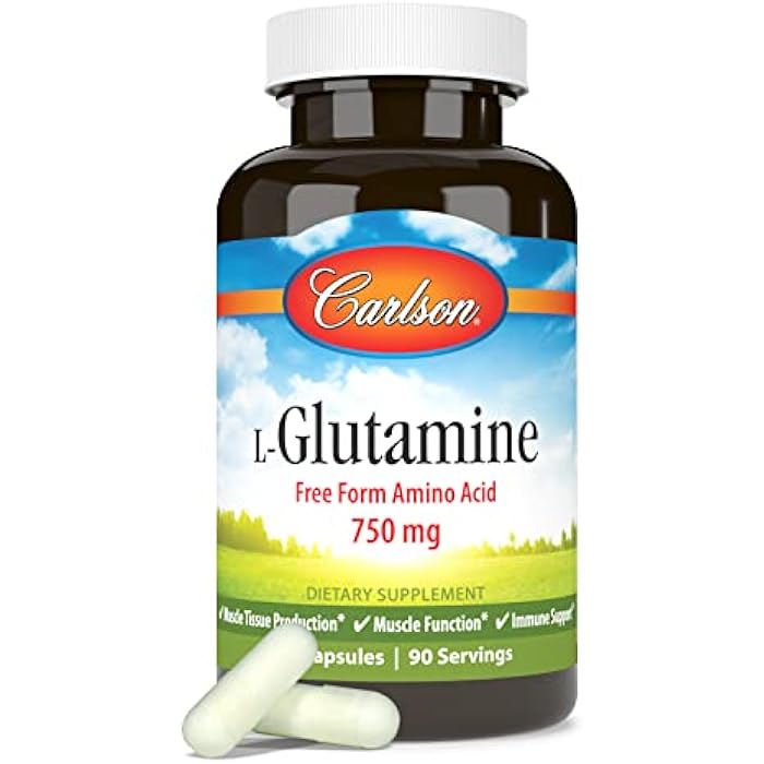 Carlson - L-Glutamine, Free-Form Amino Acid, 750 mg, Muscle Tissue Production, 90 Capsules - Image 5