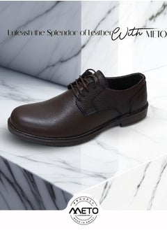 Meto Dark Brown genuine leather lace-up formal Oxford shoes from Meto  - Image 2