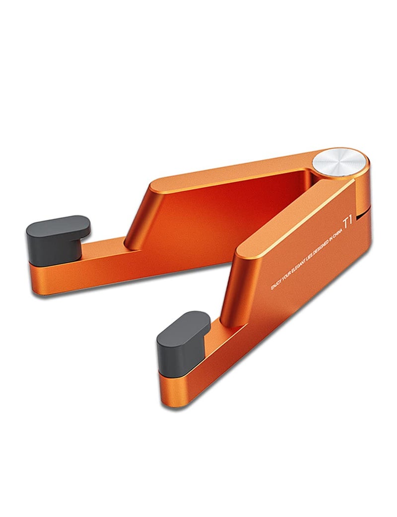 MONEER Cell Phone Stand, Phone Stand for Desk, Foldable & Portable iPhone Stand, Cell Phone Holder Desk Compatible with All Mobilephone, iPhone, iPad mini, Tablet 4-10.5" (Orange) - Image 1