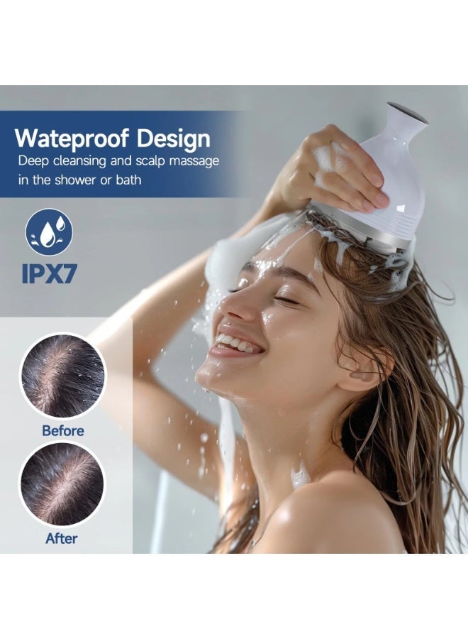 Electric Scalp Massager – Rechargeable Waterproof Head Massager with Kneading Nodes, Multi-Mode Relaxation, Hair Growth & Stress Relief for Men & Women - Image 4