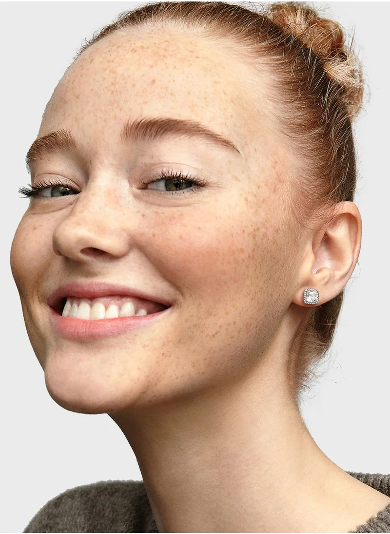 PANDORA Square Sparkle Halo Stud Earrings