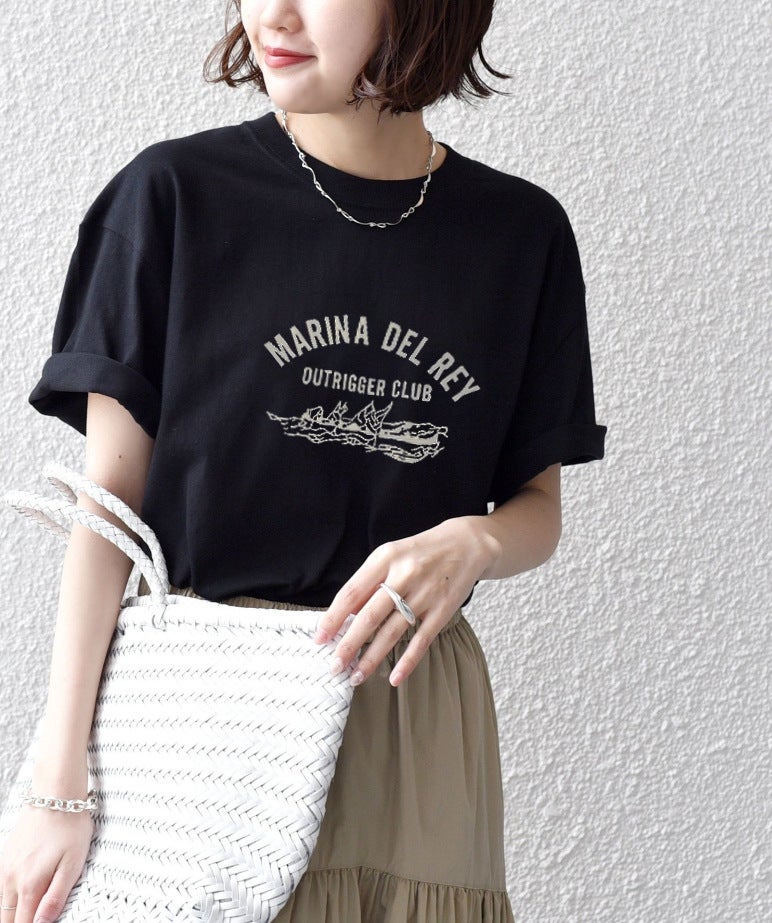 2023 Japanese Style Cotton Women'S Black And White Printed Short-Sleeved T-Shirt Women'S Loose All-Match Korean Style Half-Sleeved Base T-Shirt Outer Wear Top - Image 5