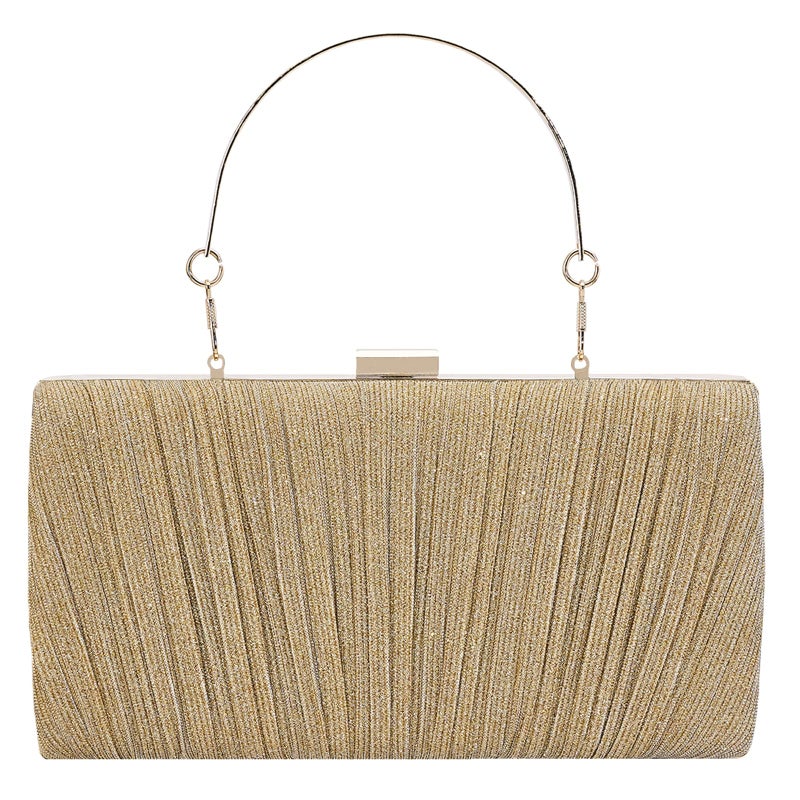 MR. MR Clutch Purses for Women Gold Purse for Women Dressy Pleated Wedding Clutch Evening Handbags Cocktail Party Prom Purse - Image 1