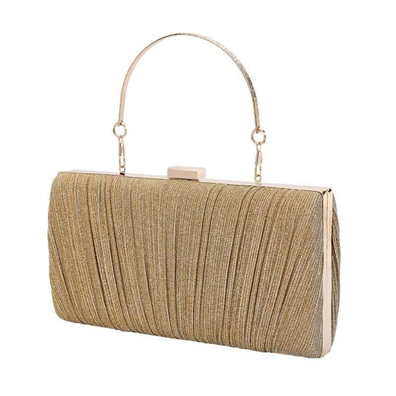MR. MR Clutch Purses for Women Gold Purse for Women Dressy Pleated Wedding Clutch Evening Handbags Cocktail Party Prom Purse - Image 4