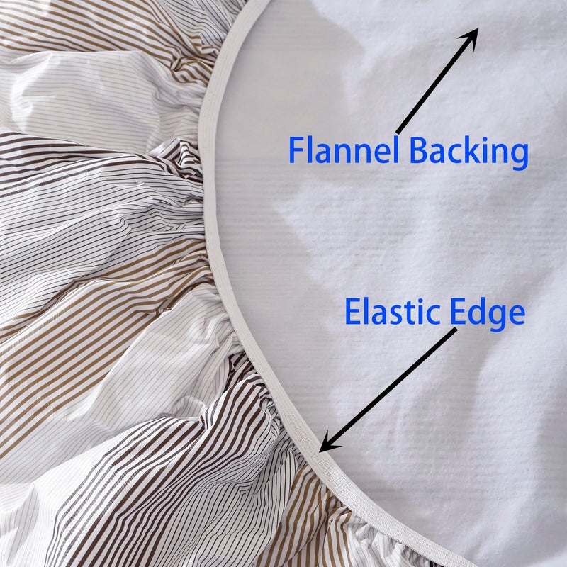 Walrus Round Vinyl Fitted Tablecloth with Flannel Backing Elastic Edge Design Table Cover Waterproof Oil-Proof PVC Table Cloth Stain-Resistant Best for 37"-44" Round - Image 5