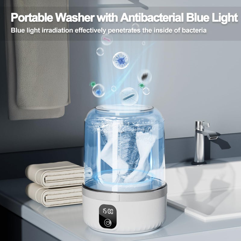 scbestuygo Underwear Washing Machine, Upgrade Mini Portable Washing Machine Rechargeable Underwear Washing Machine Deep Cleaning Small Clothes for Apartment, Dorm, RV, Travel and Hotel Use - Image 4