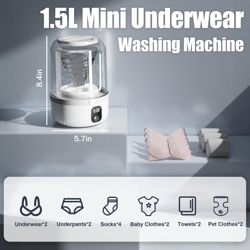 scbestuygo Underwear Washing Machine, Upgrade Mini Portable Washing Machine Rechargeable Underwear Washing Machine Deep Cleaning Small Clothes for Apartment, Dorm, RV, Travel and Hotel Use - Image 2