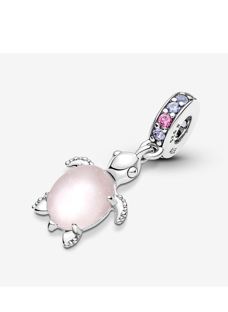 Pandora Violet - Pandora pink glass turtle necklace - Image 1