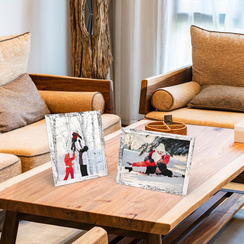 PHAREGE 8x10 MDF Picture Frame Bulk Distressed White 18 Pack  Embossed Faux Wood Grain 8 by 10 Rustic Frame Set  Multi-pack Farmhouse Frames for Photos  Vertically or Horizontally  Tabletop or Wall - Image 2