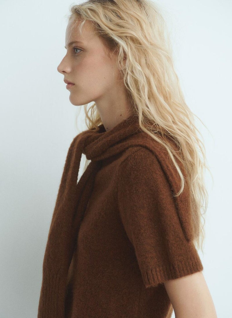 مانجو كنزة بأكمام قصيرة مدمجة - Image 3