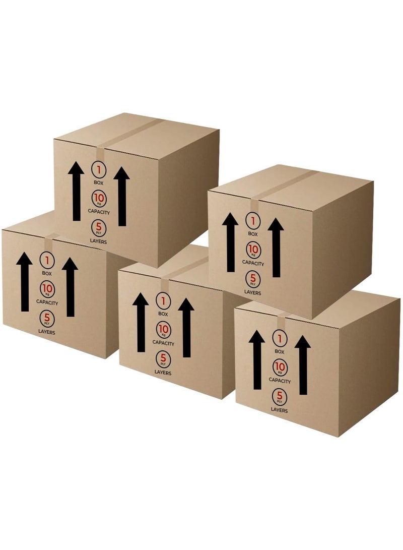 GINI Carton 5‑Ply Heavy‑Duty Corrugated Box 35X35X20 Pack of 5 - Image 1