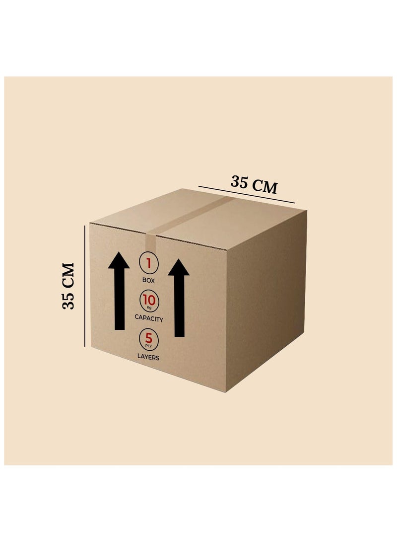 GINI Carton 5‑Ply Heavy‑Duty Corrugated Box 35X35X20 Pack of 5 - Image 2