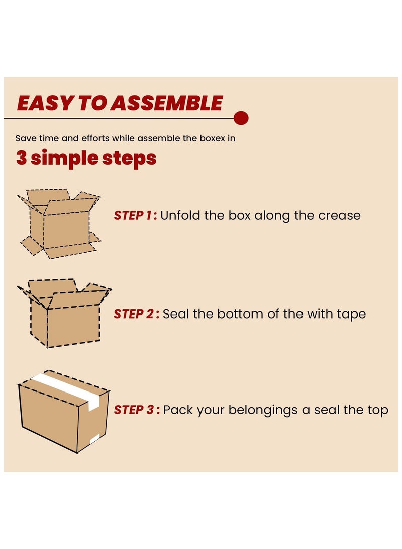 GINI Carton 5‑Ply Heavy‑Duty Corrugated Box 35X35X20 Pack of 5 - Image 4