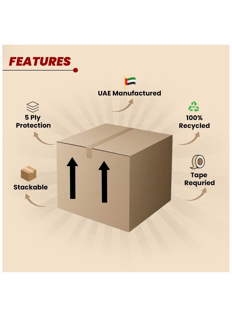 GINI Carton 5‑Ply Heavy‑Duty Corrugated Box 35X35X20 Pack of 5 - Image 5