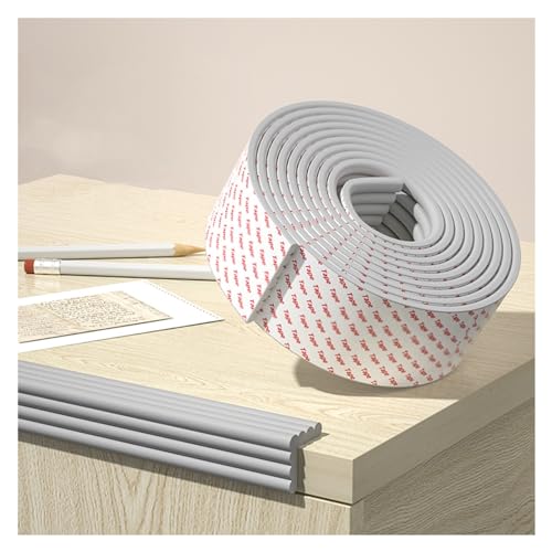 SWILAK 2 MTR Silicon Corner Guards, Edge Corner Guard for Kids, Edge Safety Bumpers Protector Safe Corner Cushion for Stair, Self-Adhesive Thicken Corner Protectors Bumper Strip 2 M (B-Grey) - Image 1
