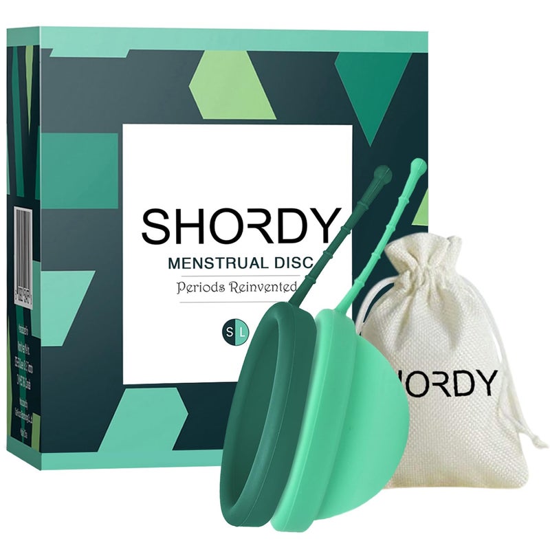 SHORDY SHORDY Reusable Menstrual Disc Set of 2 Small Large 100 MedicalGrade Silicone Flexible LeakFree Period Disc Eco Friendly Feminine Hygiene Care Tampons Pads Cups Alternative Green 