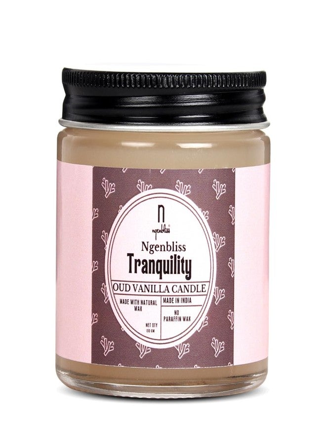 Ngenbliss شمعة NgenBliss Tranquility Oud Vanilla - شمعة فاخرة من الشمع الطبيعي للعلاج العطري للاسترخاء المنزلي، وزنها 100 غرام - Image 1