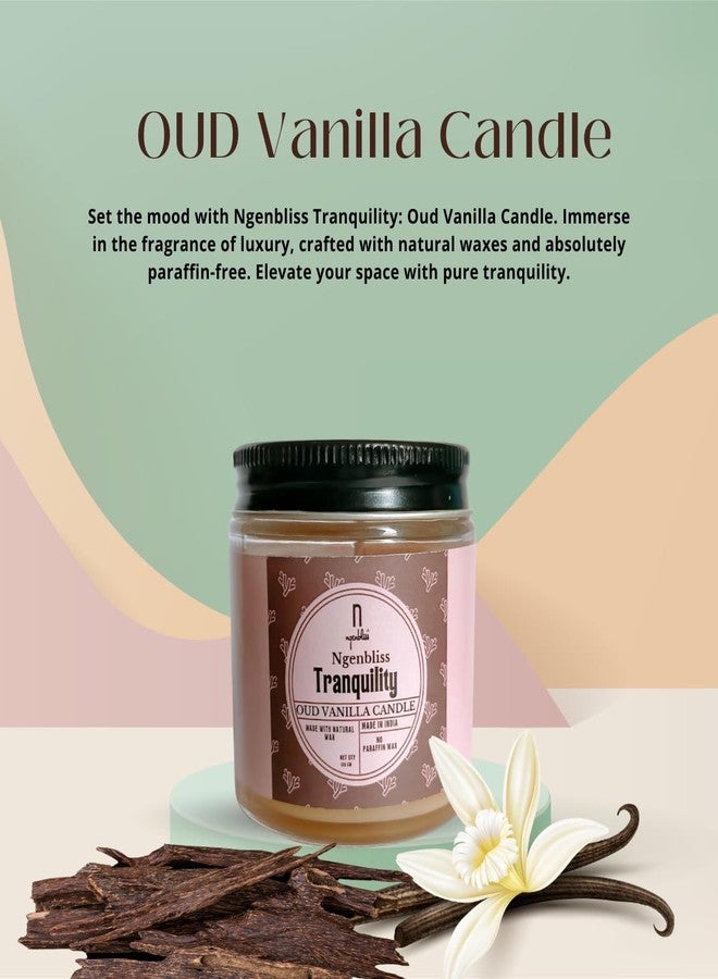 Ngenbliss شمعة NgenBliss Tranquility Oud Vanilla - شمعة فاخرة من الشمع الطبيعي للعلاج العطري للاسترخاء المنزلي، وزنها 100 غرام - Image 2