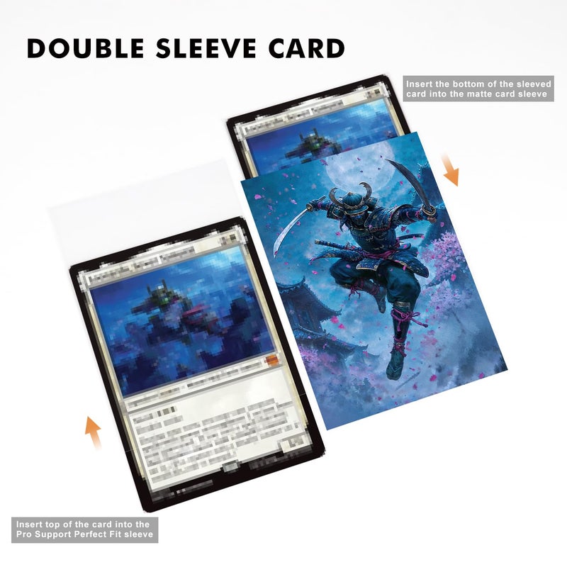 Katomula 100 MTG Card Sleeves with 100 Inner Sleeve, Textured Back Art Sleeves, Fit Standard Size Cards- Ninja Samurai - Image 5
