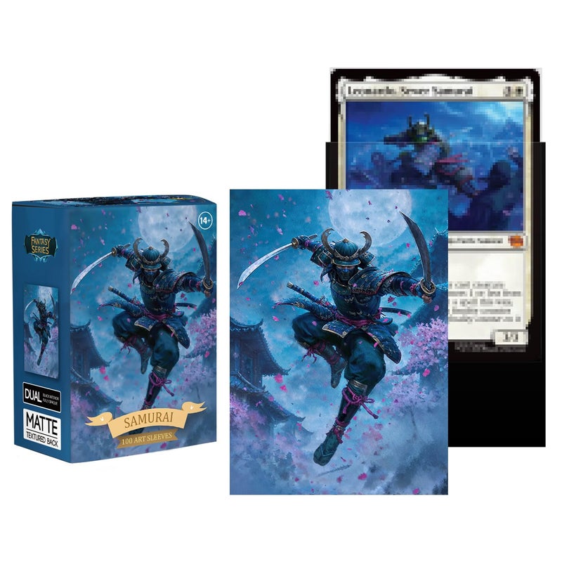 Katomula 100 MTG Card Sleeves with 100 Inner Sleeve, Textured Back Art Sleeves, Fit Standard Size Cards- Ninja Samurai - Image 3