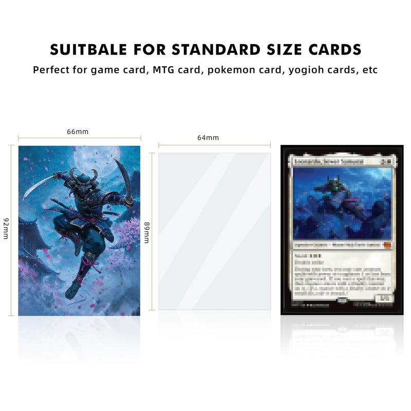 Katomula 100 MTG Card Sleeves with 100 Inner Sleeve, Textured Back Art Sleeves, Fit Standard Size Cards- Ninja Samurai - Image 4