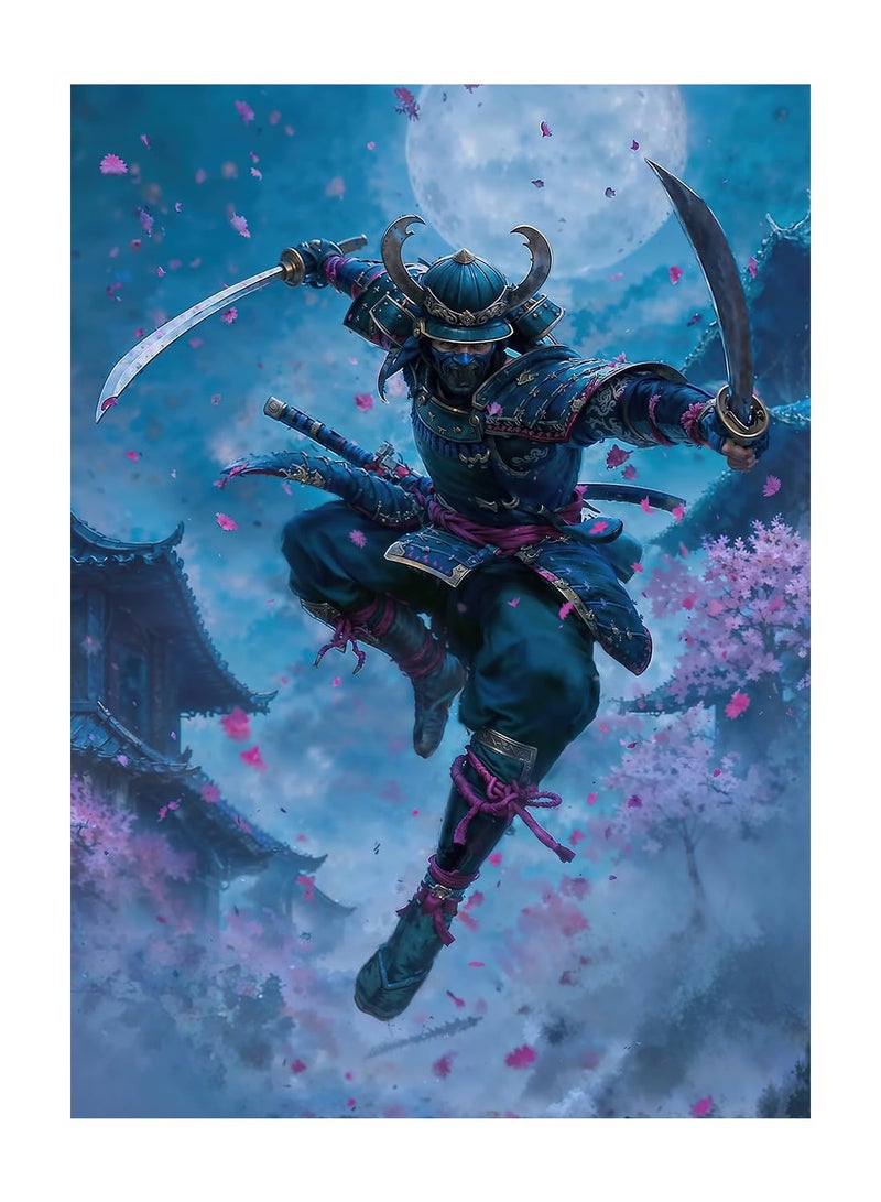 Katomula 100 MTG Card Sleeves with 100 Inner Sleeve, Textured Back Art Sleeves, Fit Standard Size Cards- Ninja Samurai - Image 1