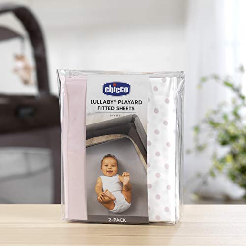 Chicco شراشف سرير تشيكو لولابي - نقاط وردية 2-عبوة | وردي/أبيض - Image 4