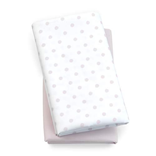 Chicco شراشف سرير تشيكو لولابي - نقاط وردية 2-عبوة | وردي/أبيض - Image 1