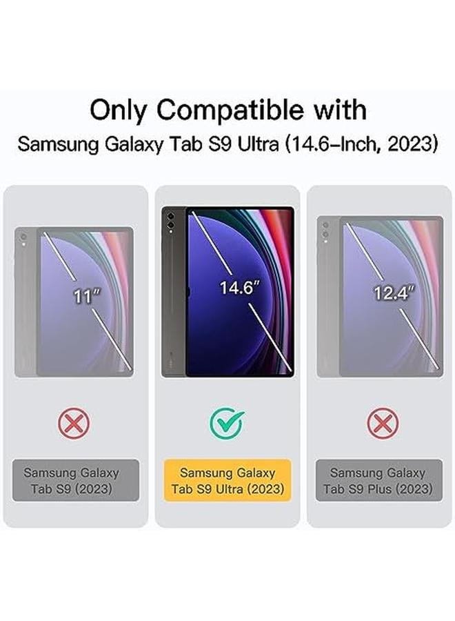 erorex غلاف لجهاز سامسونج جالكسي تاب S9 ألترا 14.6 إنش مع حوامل قلم S بن ناعم TPU قابلة للطي ثلاثية لحماية الجهاز اللوحي يدعم شحن قلم S وميزة الاستيقاظ التلقائي والنوم باللون الأسود الجرافيتي - Image 2