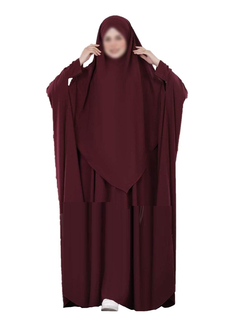 3 pieces of crepe material, ribbon + veil + niqab, size one size to fit up to 90 kilos for women