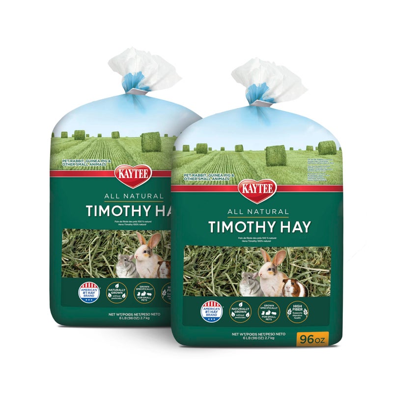 Kaytee Timothy Hay, High Fiber, Grown Specifically for Small Animals, Rabbits, Guinea Pigs, Chinchillas, Ideal Bulk Order for Small Pets, 12 pounds - Image 1