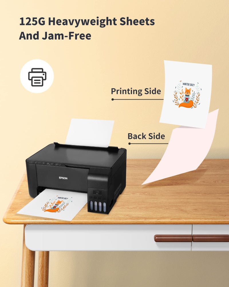 Hiipoo Sublimation Ink Set with 110 Sheet Sublimation Paper 8.5x11” 120G, 2 Pack Teflon Sheet, Heat Tape Compatible for Inkjet Printer ET-2720 ET-2760 ET-2800 ET-2803 ET-2400 ET-4700 ET-4800 ET-15000 - Image 3