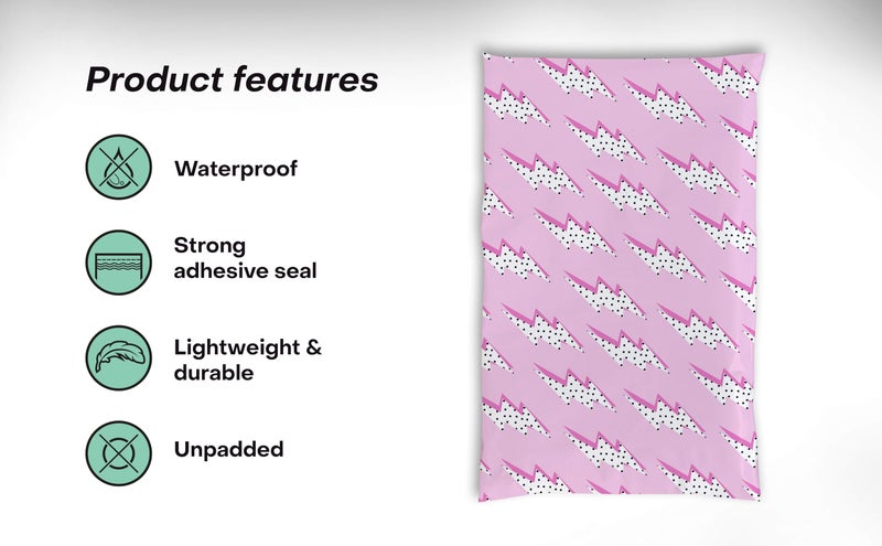 Package Mint 6x9 Poly Mailers – Lightning Bolt – Waterproof, Tear-Resistant Shipping Bags with Adhesive Seal – 100 Pack – Package Mint - Image 4