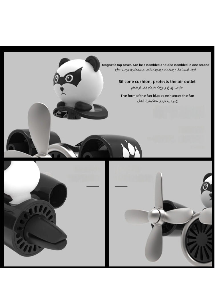 معطر هواء سيارة بيلوت، مع 2 قطعة من جداول العطر، موزع عطر هواء السيارة مع شفرات مروحة زخرفية دوارة - Image 3