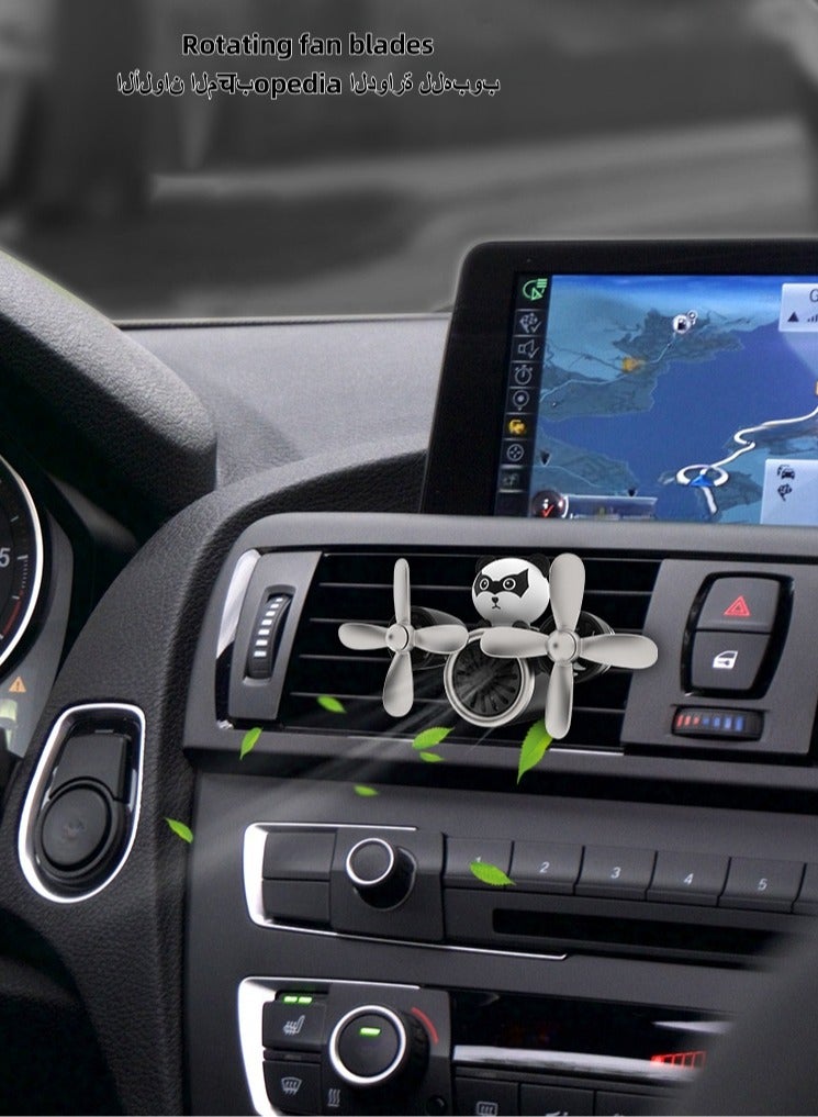 معطر هواء سيارة بيلوت، مع 2 قطعة من جداول العطر، موزع عطر هواء السيارة مع شفرات مروحة زخرفية دوارة - Image 2