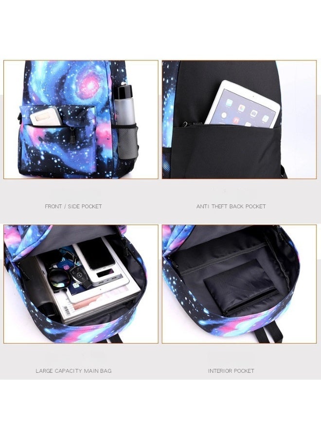 CR7 Youth fashion backpack, shoulder bag, pencil case, children's student school bag, 3-piece set - Image 3