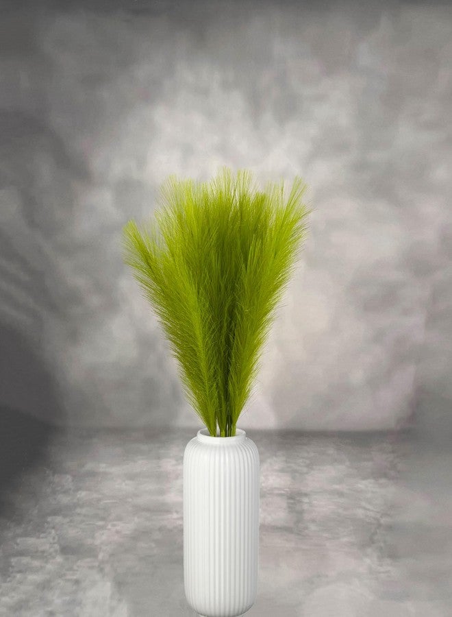 Gusaloo Artificial Faux Pampas Grass 8 Pcs Fake Artificial Adjustable Pampas Grass Variable Length Tall Fluffy Stems Table Vase Filler Centerpiece for Living Room Decor Boho Decor Wedding Grass Green - Image 1