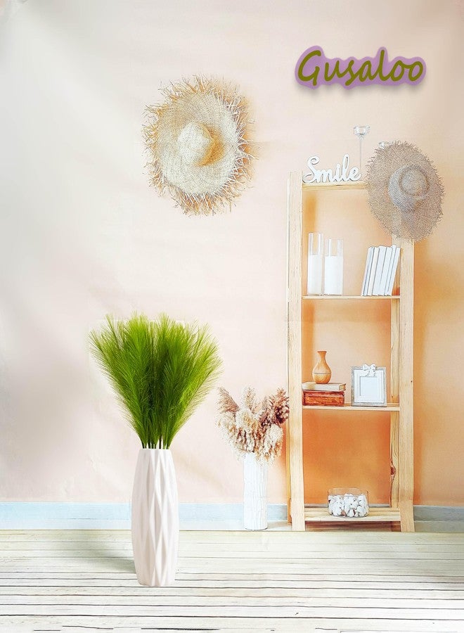 Gusaloo Artificial Faux Pampas Grass 8 Pcs Fake Artificial Adjustable Pampas Grass Variable Length Tall Fluffy Stems Table Vase Filler Centerpiece for Living Room Decor Boho Decor Wedding Grass Green - Image 4