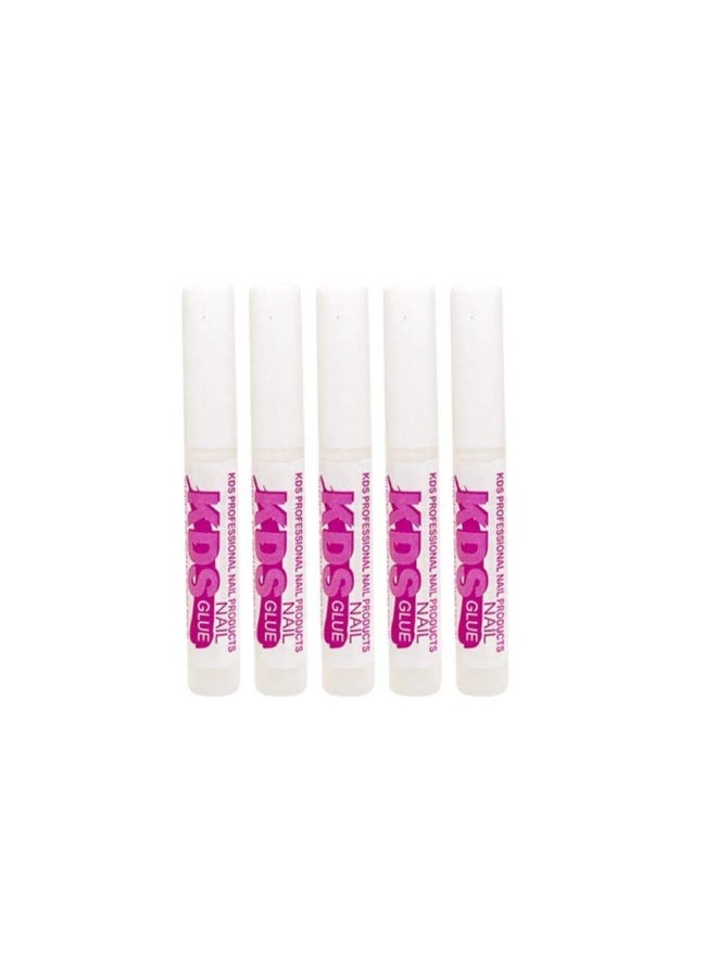 KDS 5 pcs KDS Nail Tip Glue Adhesive Super Bond for Acrylic Nails Tips 007 oz for Each Glue - Image 2