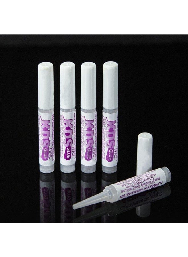 KDS 5 pcs KDS Nail Tip Glue Adhesive Super Bond for Acrylic Nails Tips 007 oz for Each Glue - Image 4