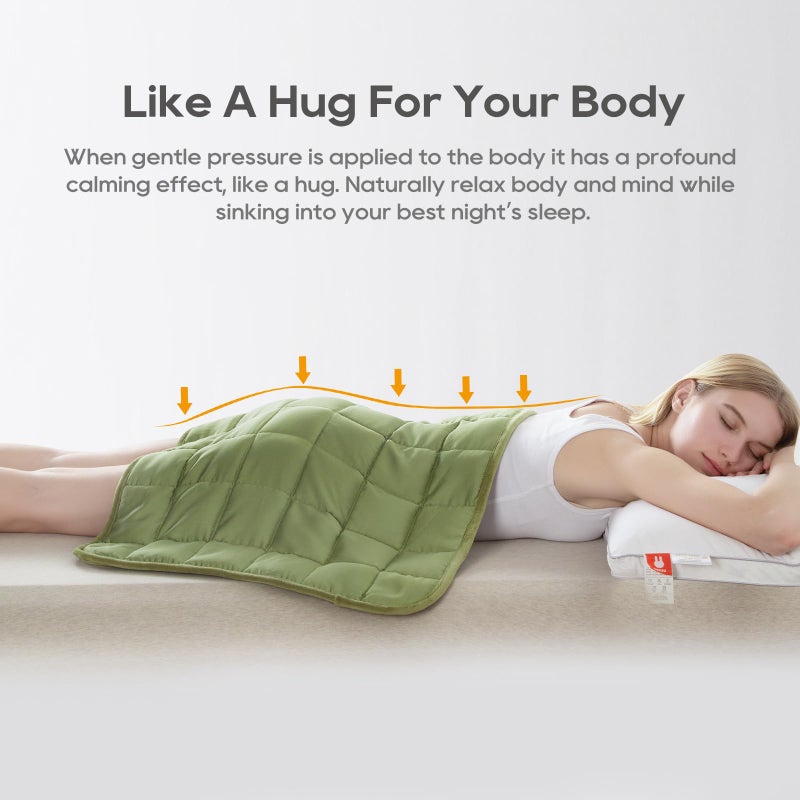 OMYSTYLE Weighted Blanket 7lbs for Adults (Double-Sided), Small Weighted Lap Pad with Reversible Warm Crystal Velvet and Cooling Tencel, Weighted Throw for Travel, Relaxationf|Machine Washable, Grey, 29" x 24" - Image 4